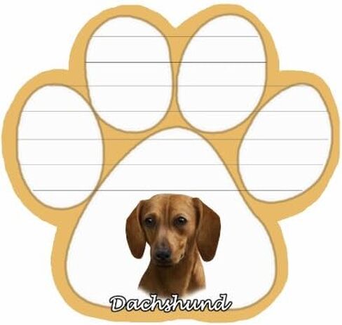 Dachshund, Red Notepad With Unique Die Cut Paw Shaped Sticky Notes 50 Sheets Measuring 5 by 4.7 Inches Convenient Functional Everyday Item Great Gift For Dachshund, Red Lovers and Owners in Saudi Arabia