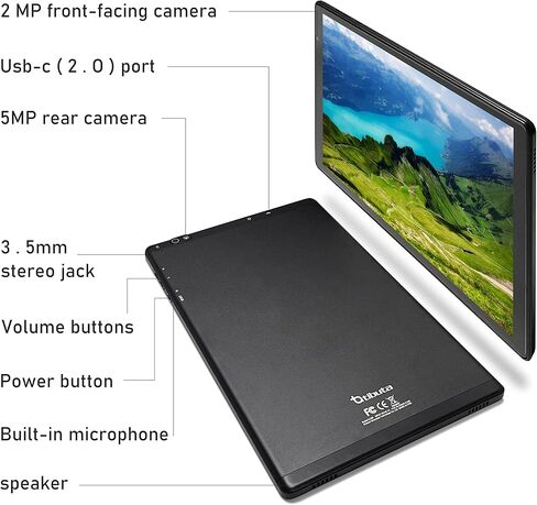 2024 E100 Android 11 Tablets,10" Android Tablets with Protective Case,Quad Core Processor,5.0MP Front+8.0MP Rear Camera,6000mah Bluetooth IPS Tablets,Wi-Fi Tablet in Kuwait