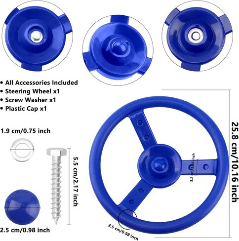 Playground Steering Wheel Accessories Plastic Swingset Steering Wheel Pirate Ship Steering Wheel Playset for Outdoor Backyard Treehouse Playground Jungle Gym (1, Blue) in Saudi Arabia