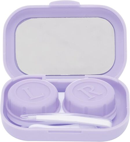 Contact Lens Box Holder Container Kit, Contact Lens Case Cute Portable Contact Lens Container Holder Box Soak Storage Kit For Travel&Home(Purple) in Saudi Arabia