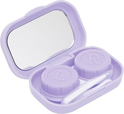 Contact Lens Box Holder Container Kit, Contact Lens Case Cute Portable Contact Lens Container Holder Box Soak Storage Kit For Travel&Home(Purple) in Saudi Arabia