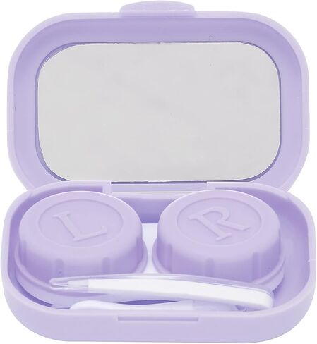 Contact Lens Box Holder Container Kit, Contact Lens Case Cute Portable Contact Lens Container Holder Box Soak Storage Kit For Travel&Home(Purple) in Saudi Arabia
