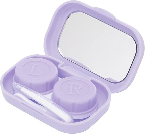 Contact Lens Box Holder Container Kit, Contact Lens Case Cute Portable Contact Lens Container Holder Box Soak Storage Kit For Travel&Home(Purple) in Saudi Arabia