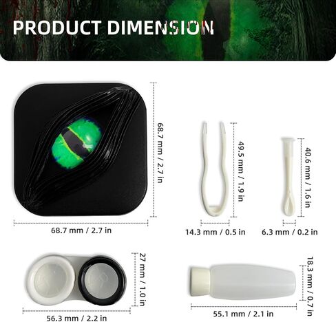 Contact Lens Case, Color Contact Lens Removal Kit - Green Forest Eye in Saudi Arabia