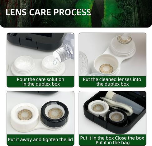 Contact Lens Case, Color Contact Lens Removal Kit - Green Forest Eye in Saudi Arabia