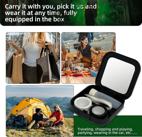 Contact Lens Case, Color Contact Lens Removal Kit - Green Forest Eye in Saudi Arabia