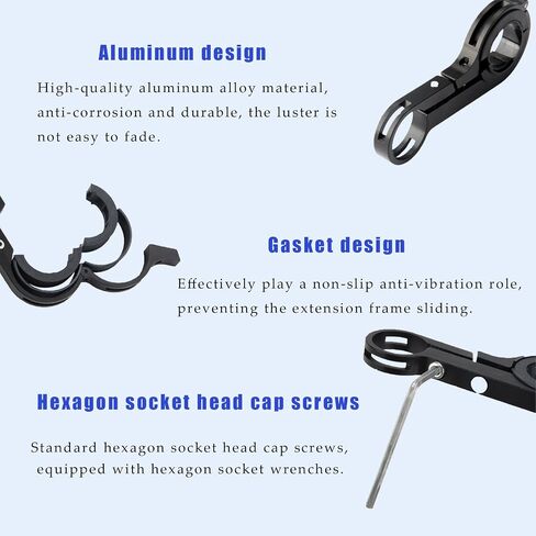 Bike Handlebar Extender, 30cm/11.8inch Multifunctional Bicycle Handlebar Extension with Aluminum Alloy Bracket Extension Carbon Fiber Mount Holder for Speedometer Computer Mobile Phone in Saudi Arabia