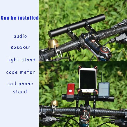 Bike Handlebar Extender, 30cm/11.8inch Multifunctional Bicycle Handlebar Extension with Aluminum Alloy Bracket Extension Carbon Fiber Mount Holder for Speedometer Computer Mobile Phone in Saudi Arabia