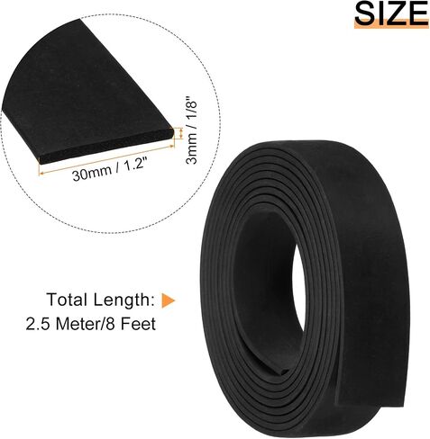 شريط ورق إسفنجي مطاطي من uxcell EPDM مقاس 1/8 بوصة طول × 1.2 بوصة عرض × 8 بوصة طول من مطاط النيوبرين شريط الطقس لحشية DIY والحرف اليدوية والعزل in Saudi Arabia