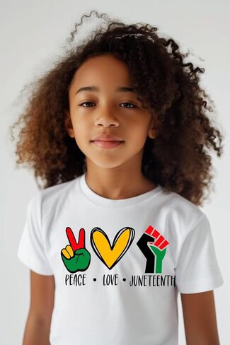 قمصان Juneteenth للأطفال، قمصان سوداء لشهر التاريخ للأولاد، قمصان علوية للفتيات، تي شيرت قطني مطبوع عليه حروف مضحكة in Kuwait