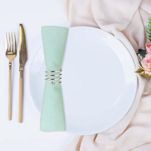 6 قطع من حلقات المناديل الفضية، حامل حلقات مناديل معدنية مستديرة، أبازيم لتزيين حفلات الطاولة وحفلات الزفاف وحفلات العشاء والتجمعات العائلية على ضوء الشموع والذكرى السنوية للعشاء in Kuwait