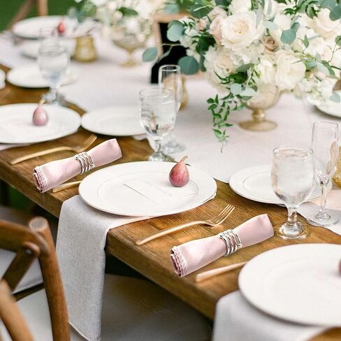 6 قطع من حلقات المناديل الفضية، حامل حلقات مناديل معدنية مستديرة، أبازيم لتزيين حفلات الطاولة وحفلات الزفاف وحفلات العشاء والتجمعات العائلية على ضوء الشموع والذكرى السنوية للعشاء in Kuwait