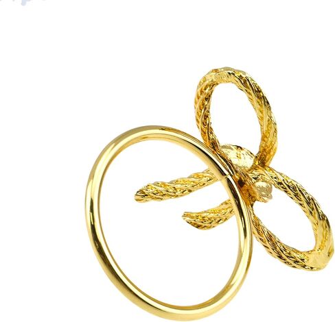 Napkin Rings,Metal Bow Tie Napkin Rings,Pack of 4,Gold Color in Kuwait