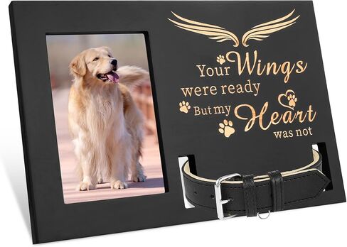 Pet Memorial Gifts, Wooden Personalized Dog Cat Memorial Picture Frame, Dog or Cat Memorial Gifts, Pet Loss Gifts, Loss of Dog Sympathy Gift, Dog Bereavement Gifts, Dog Remembrance Gift, Collar Mount in Saudi Arabia