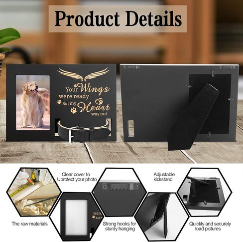 Pet Memorial Gifts, Wooden Personalized Dog Cat Memorial Picture Frame, Dog or Cat Memorial Gifts, Pet Loss Gifts, Loss of Dog Sympathy Gift, Dog Bereavement Gifts, Dog Remembrance Gift, Collar Mount in Saudi Arabia