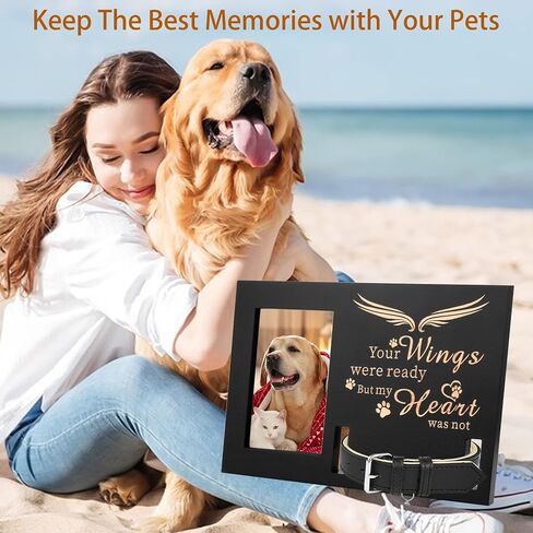 Pet Memorial Gifts, Wooden Personalized Dog Cat Memorial Picture Frame, Dog or Cat Memorial Gifts, Pet Loss Gifts, Loss of Dog Sympathy Gift, Dog Bereavement Gifts, Dog Remembrance Gift, Collar Mount in Saudi Arabia