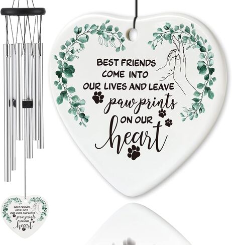 Pet Dog Memorial Wind Chimes Loss of Pet Sympathy Gift Pet Loss Gifts Bereavement Gifts for Pet Owner Remembrance Wind Chimes for Outside Garden Home Decoration Best Friends Come into Our Lives in Kuwait