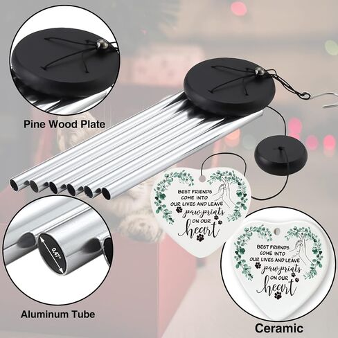 Pet Dog Memorial Wind Chimes Loss of Pet Sympathy Gift Pet Loss Gifts Bereavement Gifts for Pet Owner Remembrance Wind Chimes for Outside Garden Home Decoration Best Friends Come into Our Lives in Kuwait