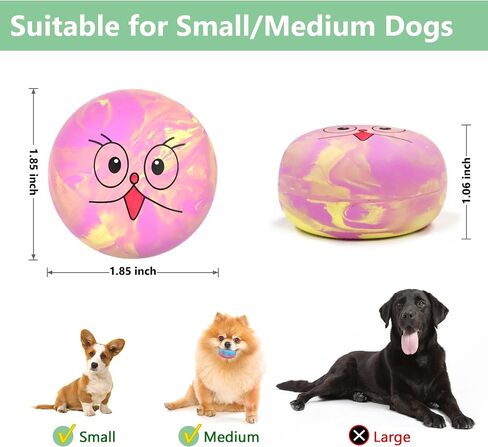 Squeaky Dog Toys Cute Shape Funny Natural Rubber Dog Chewing Chase Toys for Small and Medium Breeds 6 Pcs/Set in Kuwait