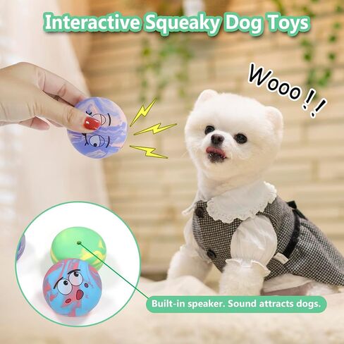 Squeaky Dog Toys Cute Shape Funny Natural Rubber Dog Chewing Chase Toys for Small and Medium Breeds 6 Pcs/Set in Kuwait