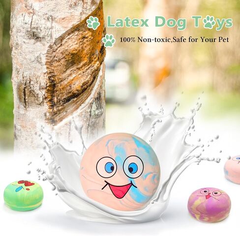 Squeaky Dog Toys Cute Shape Funny Natural Rubber Dog Chewing Chase Toys for Small and Medium Breeds 6 Pcs/Set in Kuwait