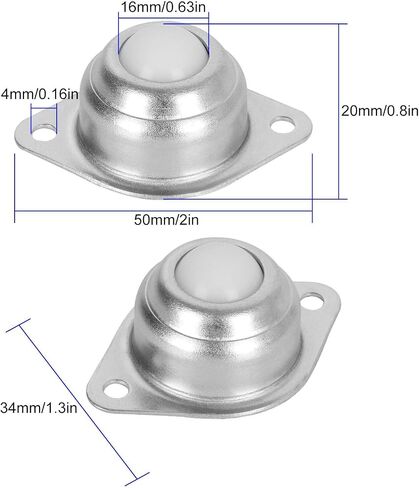 16PCS 5/8 Inch Nylon Ball Transfer Bearing Unit, Roller Ball Transfer Bearing Casters, Ball Bearing Rollers, Table Conveyor Roller Ball for Transmission, Furniture, Wheelchair 22lb Load Capacity in Saudi Arabia