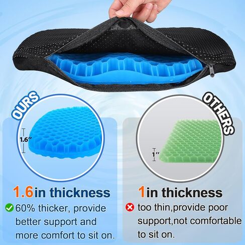 Anti Slip Kayak Seat Cushion-Thick Breathable Comfortable Waterproof-Gel U Shape Seats Pad with Non-Slip Cover, Lifetime Kayak Seat for Sit in Inflatable Kayaks Canoe Boat Accessories, 2 Pcs in Kuwait