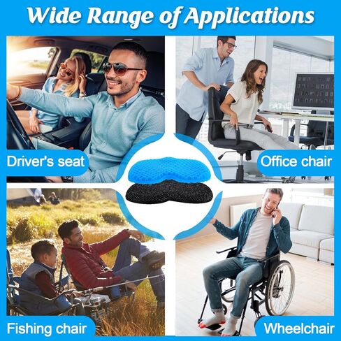 Anti Slip Kayak Seat Cushion-Thick Breathable Comfortable Waterproof-Gel U Shape Seats Pad with Non-Slip Cover, Lifetime Kayak Seat for Sit in Inflatable Kayaks Canoe Boat Accessories, 2 Pcs in Kuwait