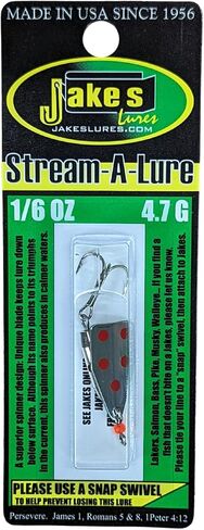 Jake's Lures Stream-a-Lure Silver | Spinner Lure for Fishing | Great for Bass, Musky, Pike, and More | Fishing Lures and Accessories | Weight - 1/6 oz in Saudi Arabia