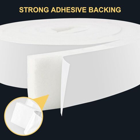 2 لفات من سدادة نافذة مكيف الهواء - رغوة مكيف الهواء 2 بوصة × 0.8 بوصة × 6.5 قدم شريط إغلاق عازل للتيار المتردد، شريط لاصق من الفوم لعزل نافذة التيار المتردد in Kuwait