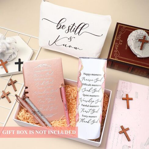 6 Pcs Christian Gifts for Men Women Inspirational Sunday School Gift Blue 20 oz Marble Sign Tumbler Makeup Bag Notepad with Ballpoints Religious Gift for Fathers Day Church Pastor Favor in Saudi Arabia
