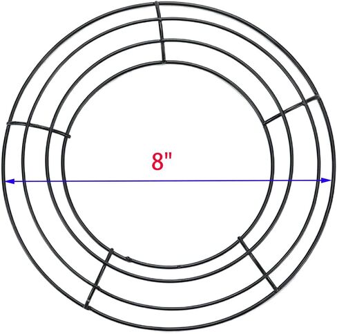 4 Pcs Wire Wreath Frame Rings 8 inch Metal Wreath Form for Crafts Floral for Wedding Party Birthday Decoration, Black Circle in Kuwait