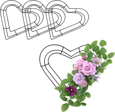 4 Pcs Wire Wreath Frame Rings 8 inch Metal Wreath Form for Crafts Floral for Wedding Party Birthday Decoration, Black Circle in Kuwait