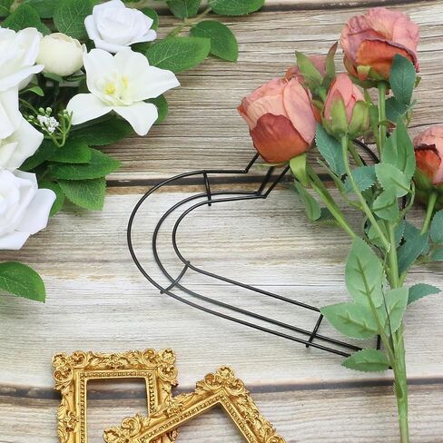 4 Pcs Wire Wreath Frame Rings 8 inch Metal Wreath Form for Crafts Floral for Wedding Party Birthday Decoration, Black Circle in Kuwait
