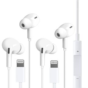 2 Pack Wired Headphones for iPhone,Earbuds Earphones Built-in Microphone & Volume Control,Compatible with iPhone 14/13/12/11/XR/XS/X/8/7/Pro/Pro Max in Saudi Arabia