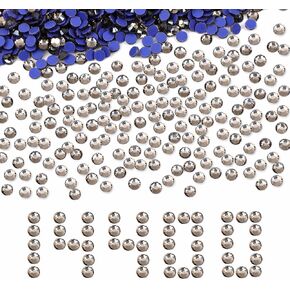 Hotfix Iron on 8000pcs Crystal Rhinestones Round Gem for Crafts Decoration DIY Jewelry Making with a Picking Pen (Clear Crystal, 6Sizes SS3-SS12) in Kuwait