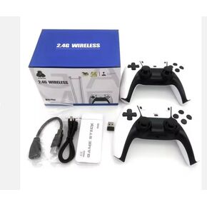 2.4G Wireless Game Controller Set, Dual Gamepad with USB Receiver, White and Black, Classic Game Console Support, 10 Simulator Compatible in Kuwait