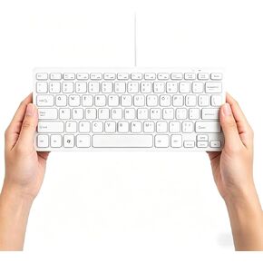 Mini 78 Keys Wired USB Keyboard - Compact & Silent Design for Laptops & Desktops (White) in Kuwait