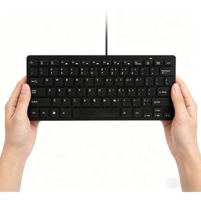 Mini 78 Keys Wired USB Keyboard - Compact & Silent Design for Laptops & Desktops (Black) in Kuwait