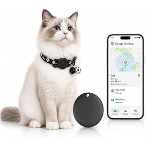 طوق GPS للقطط (Android فقط) متتبع الحيوانات الأليفة، علامة ذكية على طراز كرة القدم متوافقة مع Google Find My، مقاوم للماء بدون رسوم شهرية، طوق تتبع القطط، تصميم يوم كرة القدم لسلامة الحيوانات الأليفة in Kuwait