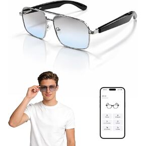 Smart Glasses Sunglasses for Men & Women, Bluetooth Glasses with Open-Ear Speaker, Smart Audio Sunglasses with UV400 Lenses, AI Assistant, Hands-Free Calls & Music for Driving, Cycling in Saudi Arabia
