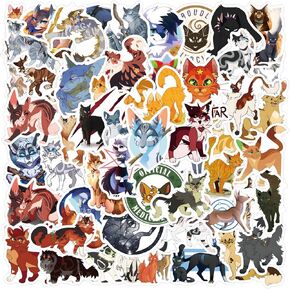 60PCS Warrior Cats Stickers for Kids Adults Eikecy Cute Cats Stickers Pack Vinyl Waterproof Cartoon Stickers for Water Bottles Laptop Guitar Skateboard in Kuwait