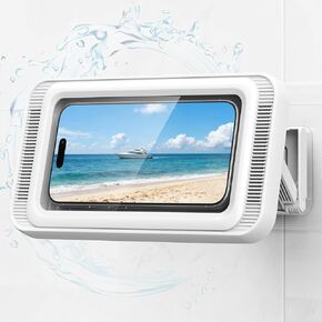 Coolpow Shower Phone Holder Waterproof with Speaker, Waterproof Phone Holder for Shower with 480° Adjustable【Enhanced Sound Quality】 HD Touch Screen Waterproof & Anti-Fog Phone Mount in Saudi Arabia