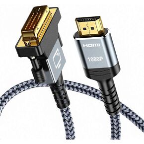 كابل HDMI إلى VGA فائق الجودة مطلي بالذهب بطول 6 أقدام من HDMI إلى VGA بدقة 1080P Full HD - أسود in Kuwait
