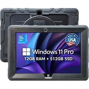 كمبيوتر لوحي Fusion5 مدمج في الولايات المتحدة الأمريكية مقاس 10.1 بوصة بنظام Windows 11 Professional - ذاكرة وصول عشوائي 12 جيجابايت ومحرك أقراص SSD سعة 512 جيجابايت، Intel الجيل الثالث عشر، كمبيوتر لوحي Windows عالي الدقة بالكامل، USB C، HDMI - ضمان كامل in Kuwait