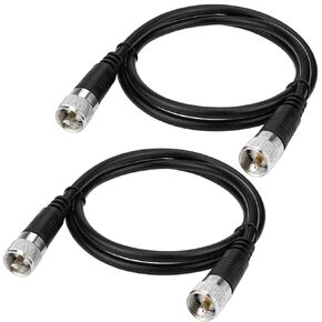 كابل محوري RG8x، 2 حزمة كابل توصيل CB بطول 2 قدم PL259 موصل UHF 50 أوم خسارة منخفضة لراديو لحم الخنزير، ومحلل الهوائي، والحمل الدمي ومقياس SWR in Kuwait