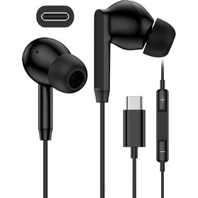 iPhone 17e 17 16 USB C Wired Headphones with Microphone, Noise Cancelling Earbuds USBC for iPhone 16e Pro Max 15 Plus, Samsung Galaxy Bud Ultra Apple Wired Ear Buds in-Ear Type C Plug Earphones Mic in Saudi Arabia