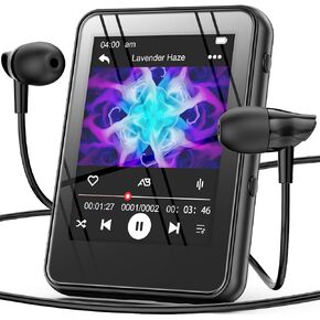 MP3 Player with Bluetooth - 32GB Touch Screen Portable Music Player with Speaker, FM Radio, Expandable Memory Hi-Fi Sound Lightweight Audio Player for Kids, Seniors & Sports in Saudi Arabia