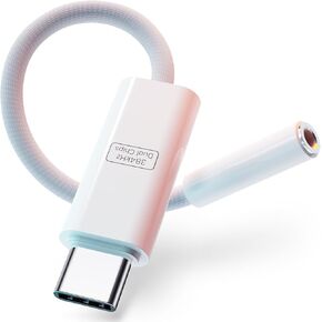 محول صوت VUM 32 بت/384 كيلو هرتز USB-C إلى 3.5 مم CX31993 & MAX97220 شريحة مزدوجة، فك تشفير رقمي عالي الدقة ومضخم تشغيلي مع كابل نحاسي خالٍ من الأكسجين مطلي بالفضة دونجل صوت USB C إلى محول مقبس سماعة الرأس in Kuwait