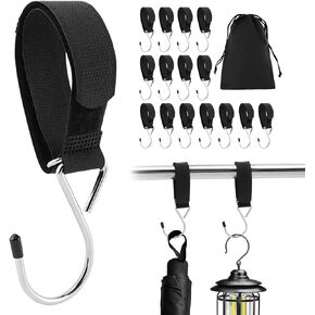 14Pcs Ice Fishing Coat Hooks, Outdoor Hun/ting Tent Hanging Hooks Ice Fishing Shelter Accessories Hanging Storage for IceFishing Tents Outdoor Camping(Color:Black) in Kuwait
